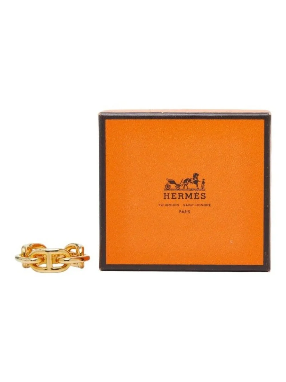 Hermes Legato Chaine D'ancre Scarf Ring Gold Plated